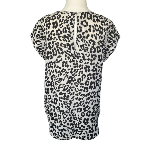 Lily WhiteBlack and White Cheetah Print Blouse Medium - Picture 6 of 13